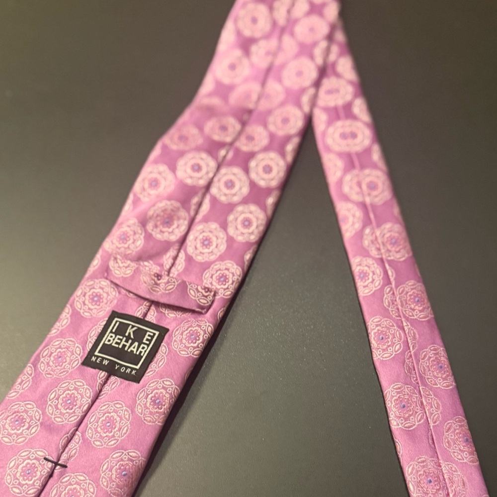 Ike Behar Lavender Patterned Tie - image 1